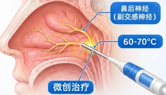 鼻後神經溫控射頻示意